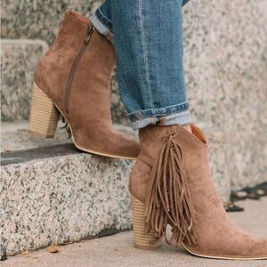 Beast Fashion Fringe Ankle Boot Size 7